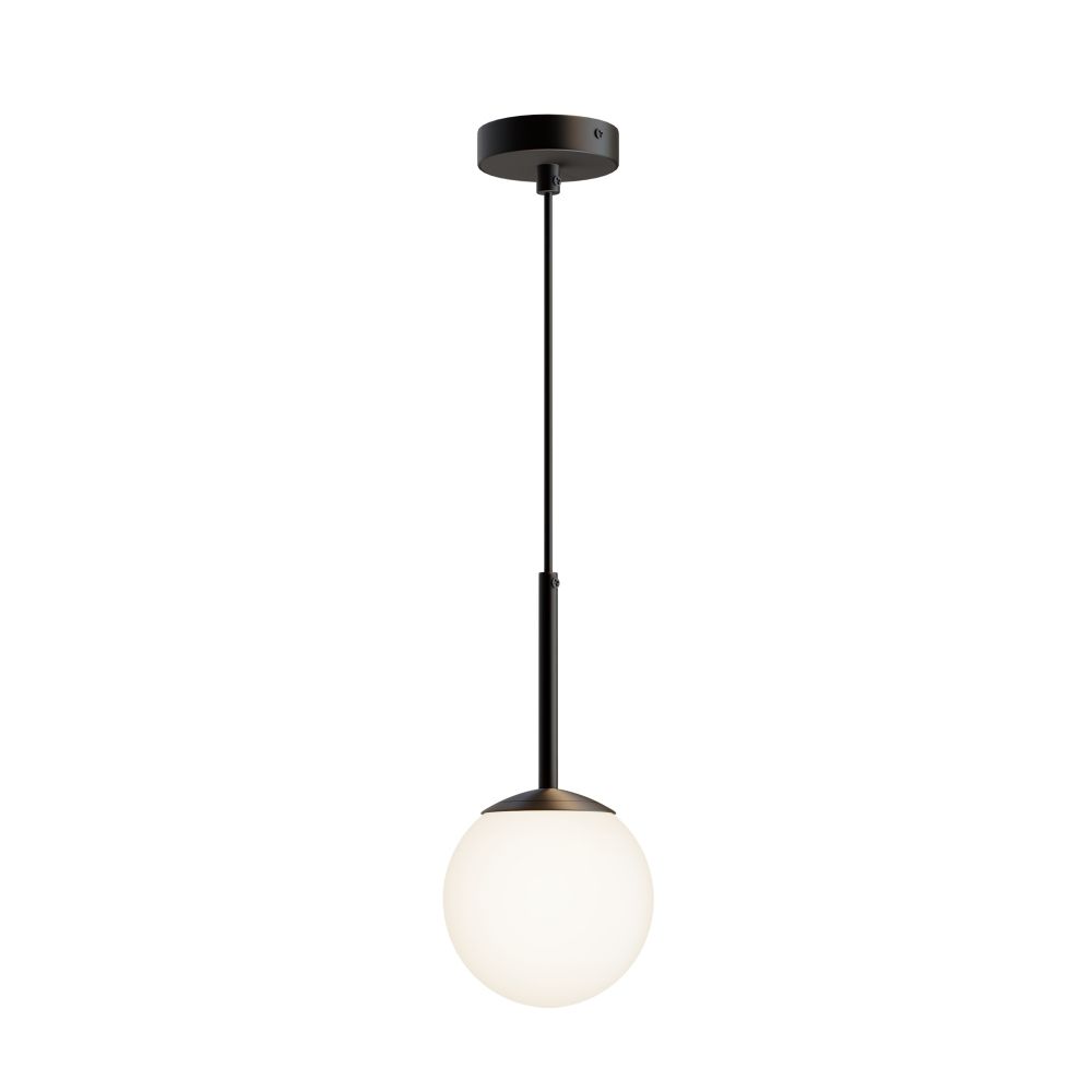 Pendul din Metal si Sticla Negru mat/Alb D15xH180cm Basic form