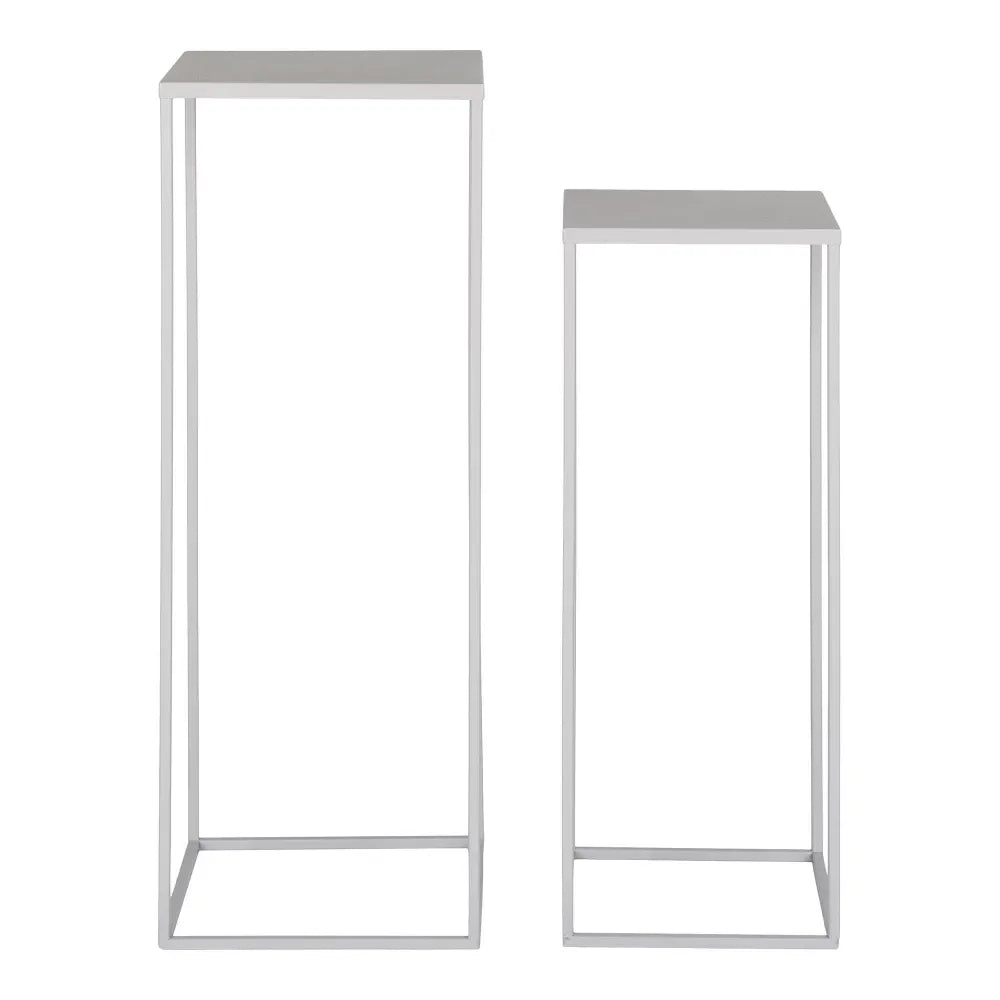 Set 2 masute laterale din Metal Bej H50/60xL19/22cm Beja
