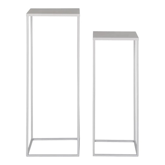 Set 2 masute laterale din Metal Bej H50/60xL19/22cm Beja