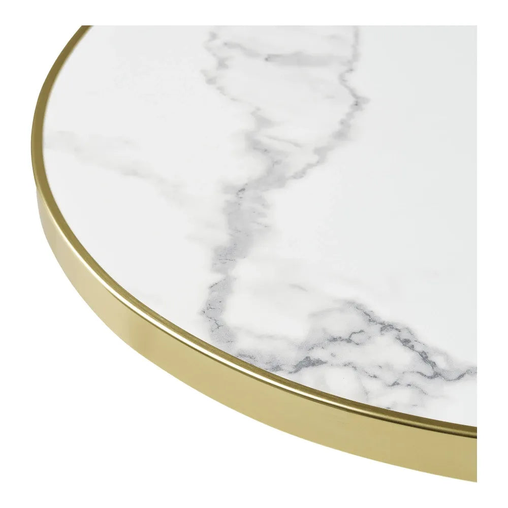 Masa de exterior din Fonta Negru si Placaj Alb D60xH74cm Bistro