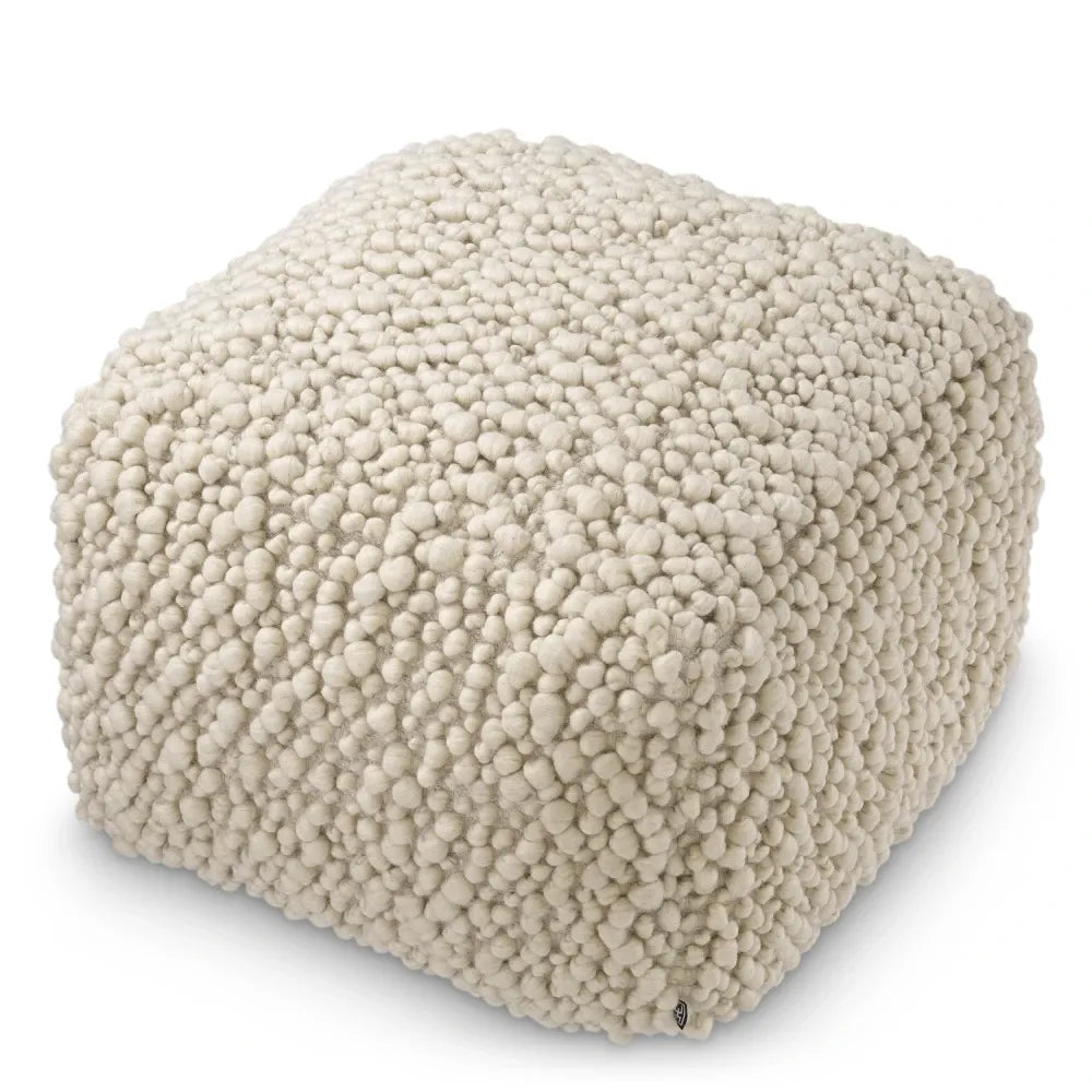 Taburet tip beanbag  tapitat cu Stofa Ivory L60xA60xH40cm Schillinger Eichholtz