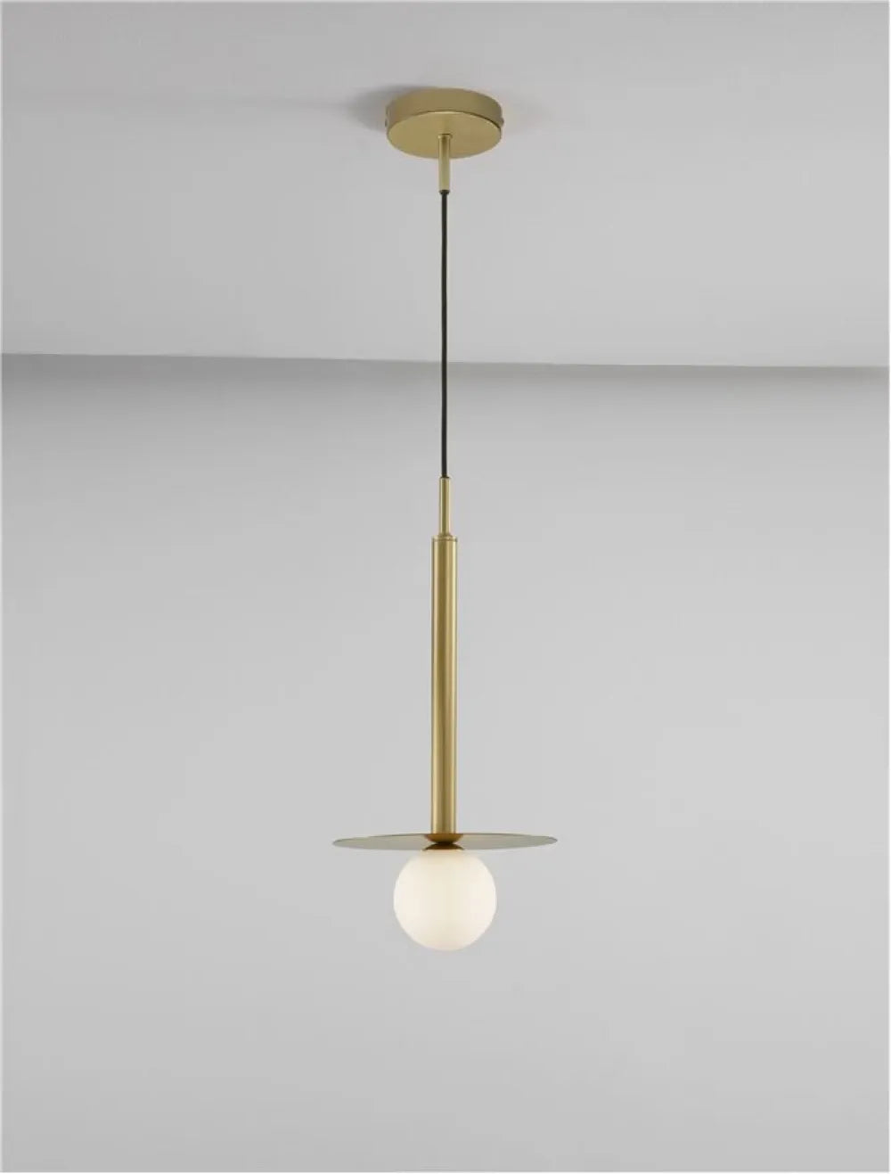 Pendul structura din Metal Auriu si abajur din Sticla Alb H150xL22cm IP20 PIELO