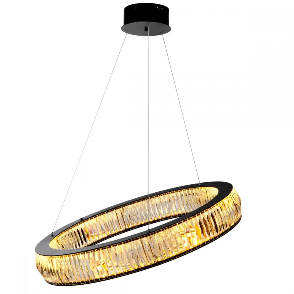 Candelabru din Metal Negru si Cristal Transparent H13xD91cm Vancouver L Eichholtz