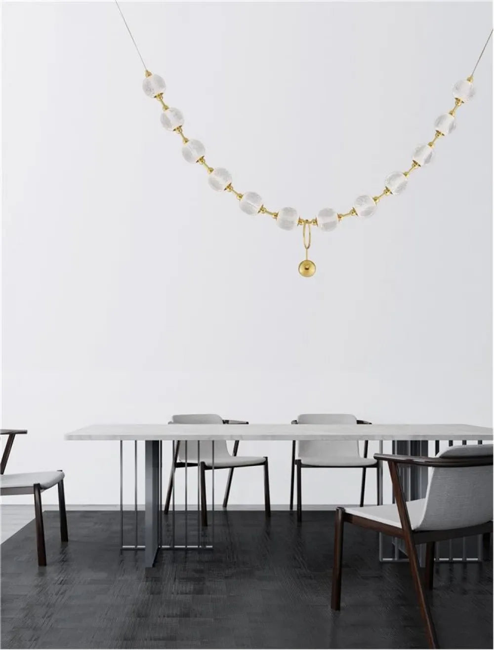Candelabru structura din Aluminiu Auriu si abajur din Sticla Transparent H200xL51cm IP20 49W 3256lm 3200k BRILLANTE