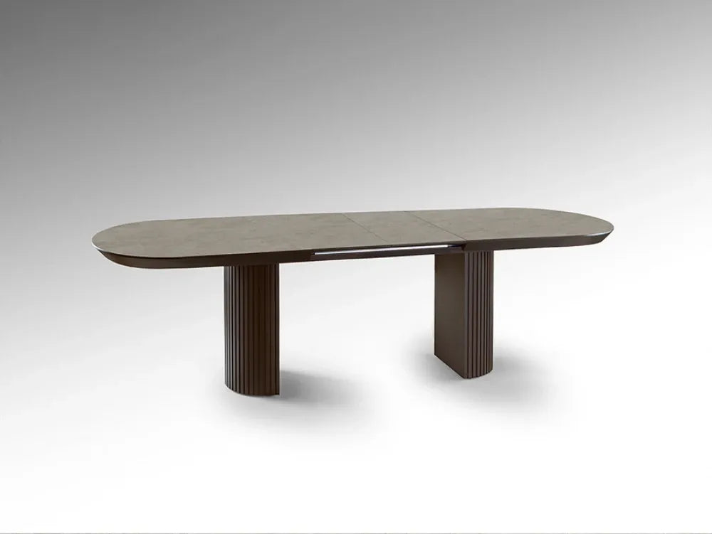 Masa extensibila din MDF Maro si MDF Cu efect de piatra L206-286xH79cm Irati