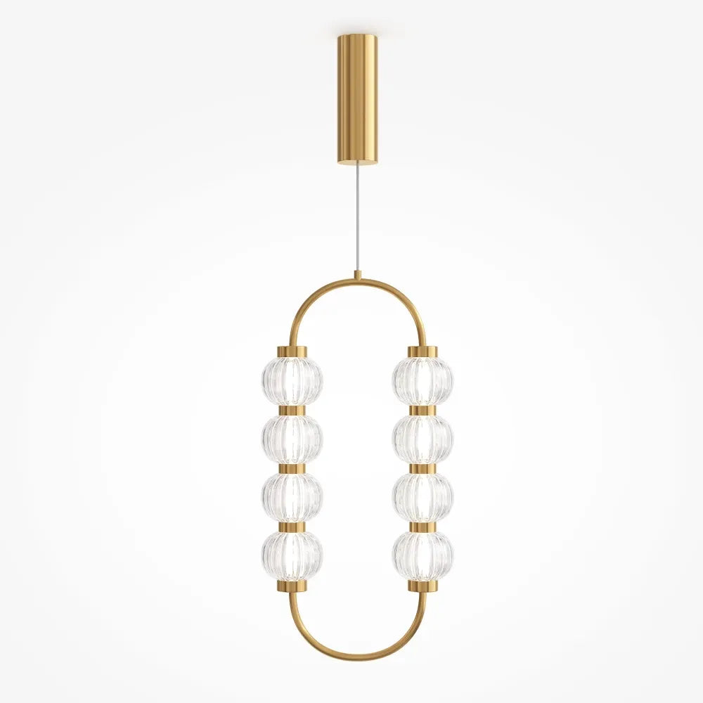 Pendul din Metal Auriu si Sticla Transparent H356.5xL27.8cm Amulet
