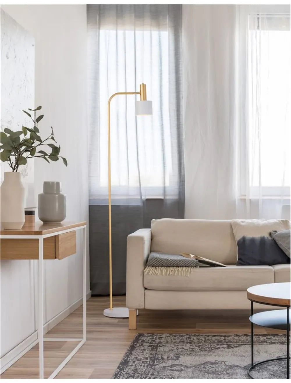 Lampa de podea din Metal Auriu H165xL12.5cm IP20 PAZ