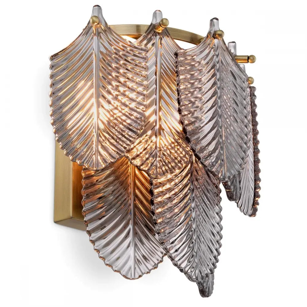 Aplica de perete din Metal Alama si Sticla Fumuriu H26xL27.5cm Verbier Eichholtz