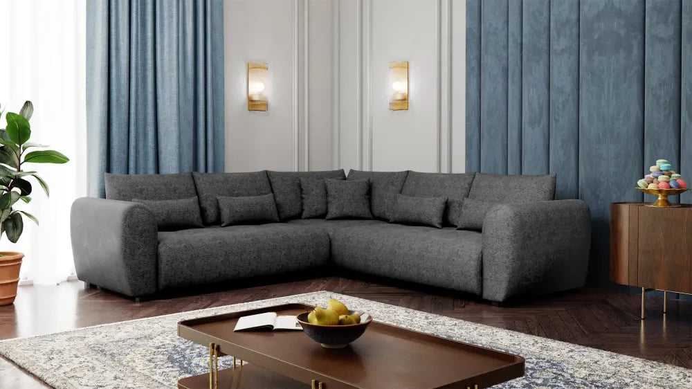 Coltar simetric tapitat cu Chenille Sajma 18 Gri L306x306cm Trezzo