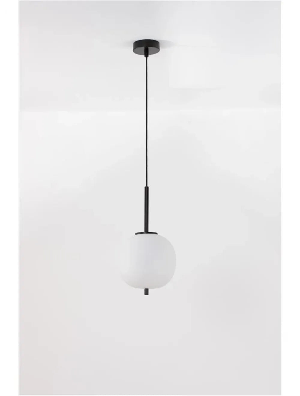 Pendul structura din Metal Negru si abajur din Sticla Alb H120xL18.5cm IP20 LATO