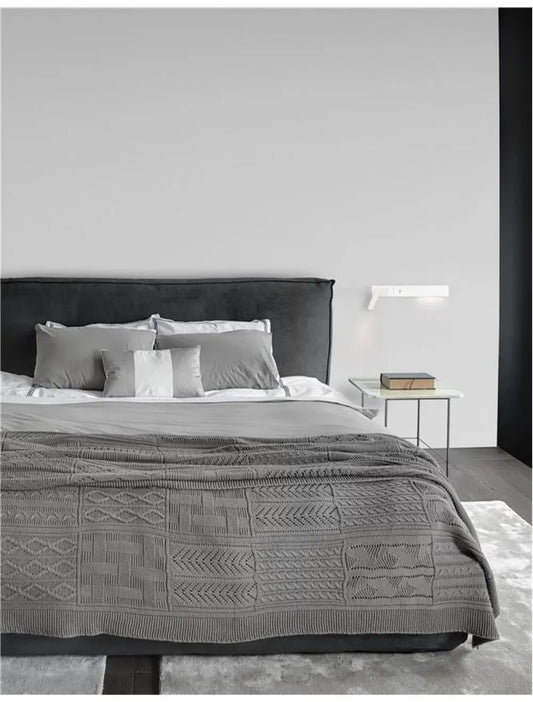 Aplica de perete structura din Metal Alb si abajur din Acrilic  H8xL35cm IP20 8W 560lm 3000k VIDA