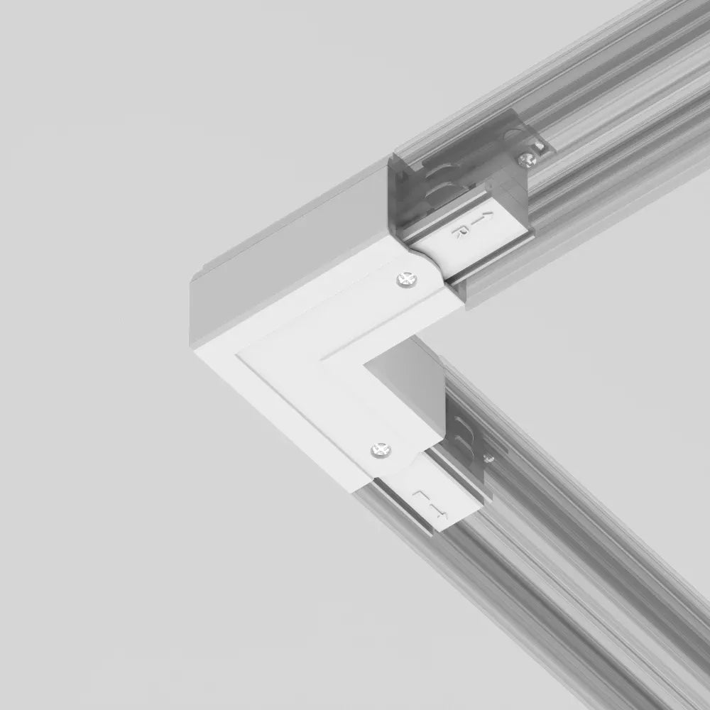 Conector L drept pentru sina trifazata din Plastic Alb L10xH3cm Accessories for tracks Trinity