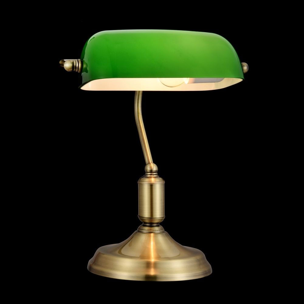 Veioza din Sticla si Metal Verde/Auriu L26xH36cm Kiwi