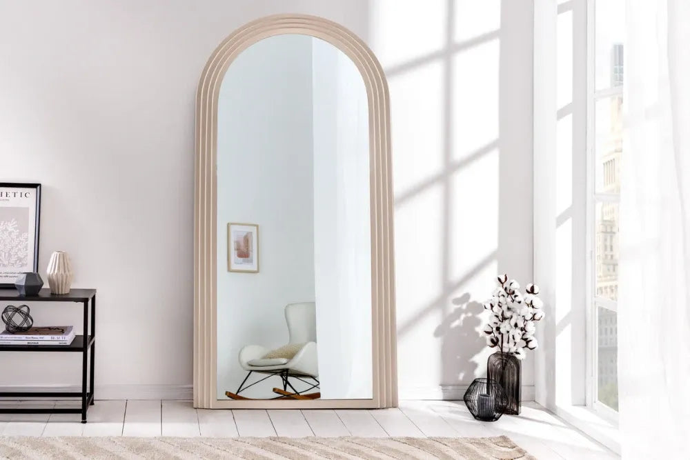 Oglinda cu rama din Poliuretan/MDF Bej H160xL80cm Art Deco