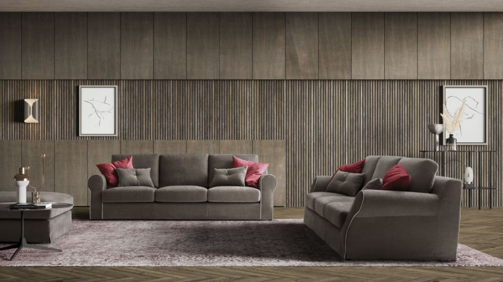 Canapea fixa 3 locuri Abby stil Modern L248cm