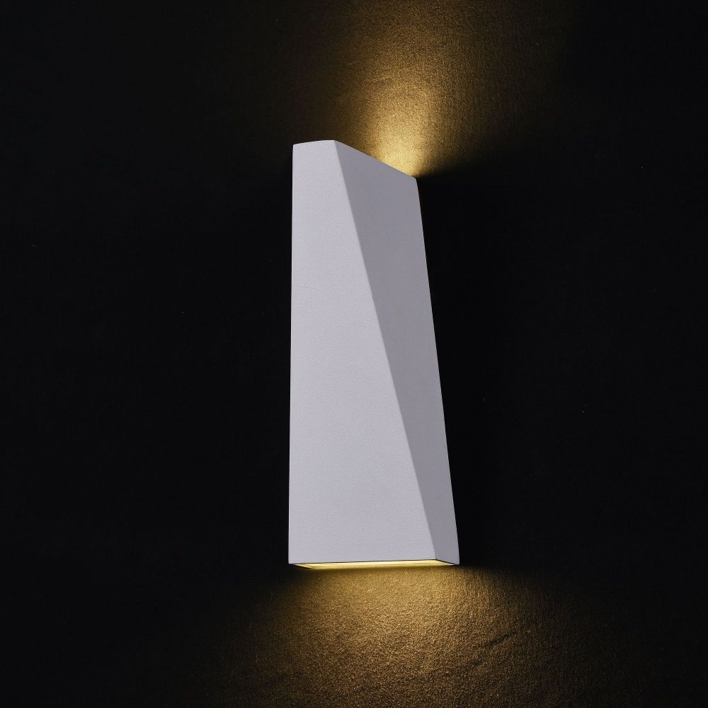 Aplica de perete pentru exterior din Metal Alb cu LED L9x9xH20cm Times Square