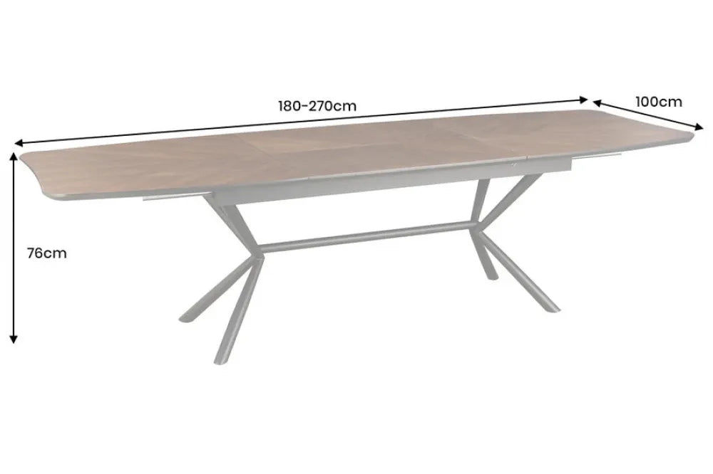 Masa extensibila din MDF/Funir de nuc Maro si Metal Negru L180-270xH76cm GRANDEZZA