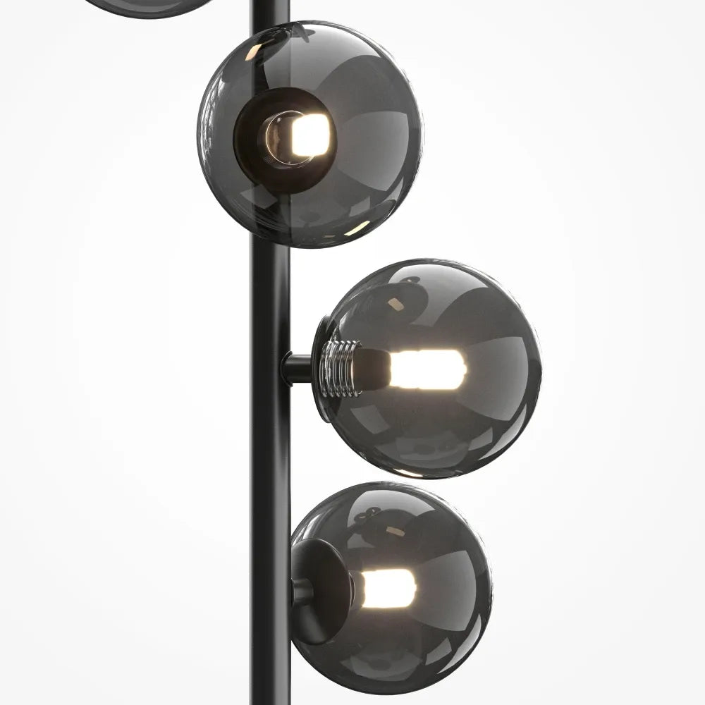 Lampa de podea din Metal Negru si Sticla Negru H150xD25cm Dallas
