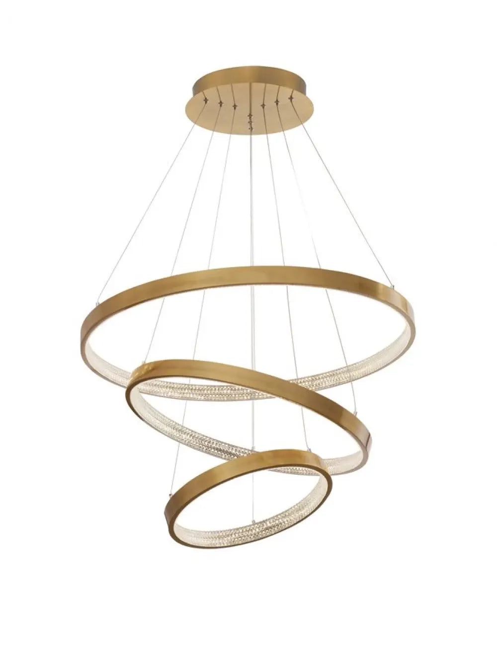 Candelabru structura din Aluminiu Auriu antichizat si abajur din Acrilic Transparent H150xL80cm IP20 112W 4731lm 3000k PRESTON