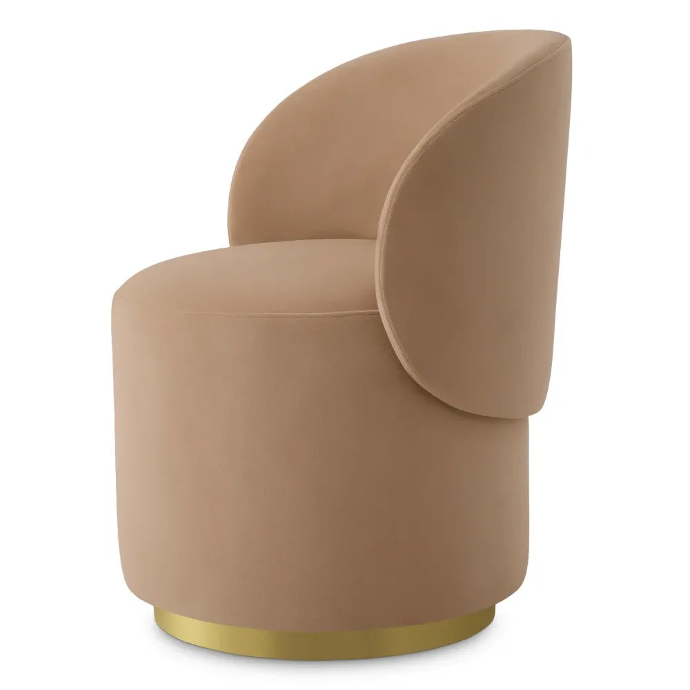 Scaun tapitat cu Catifea Piersica L61xA60xH77cm Greer Eichholtz