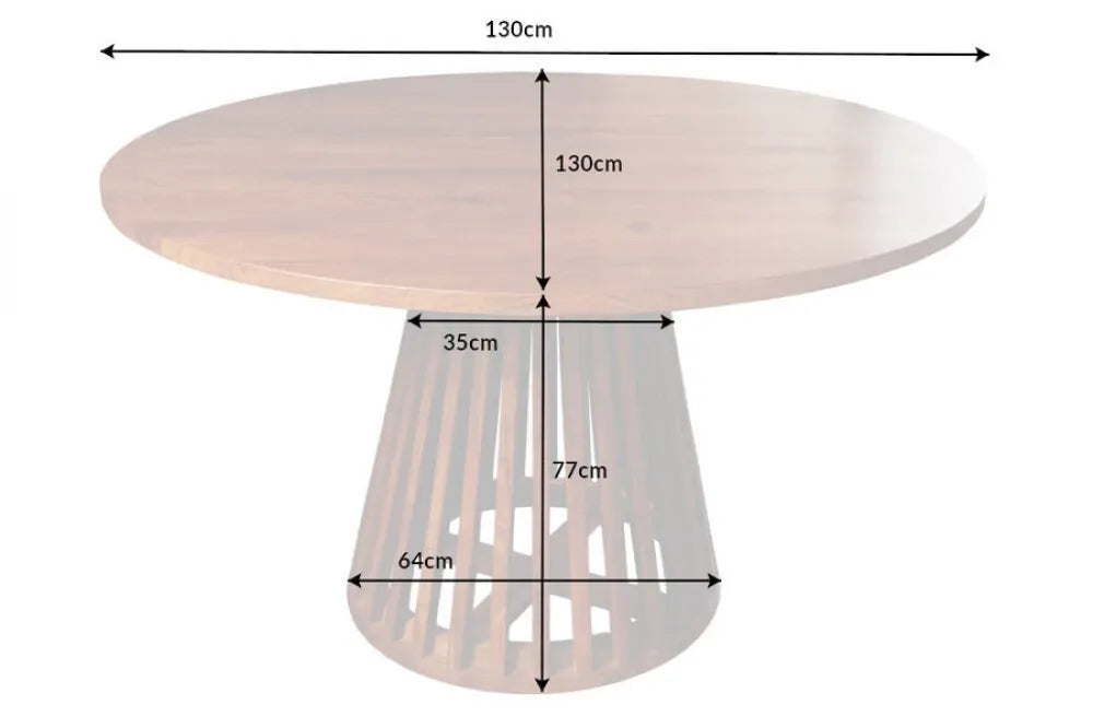 Masa rotunda din Lemn de salcam Maro D130xH77cm Maison jade