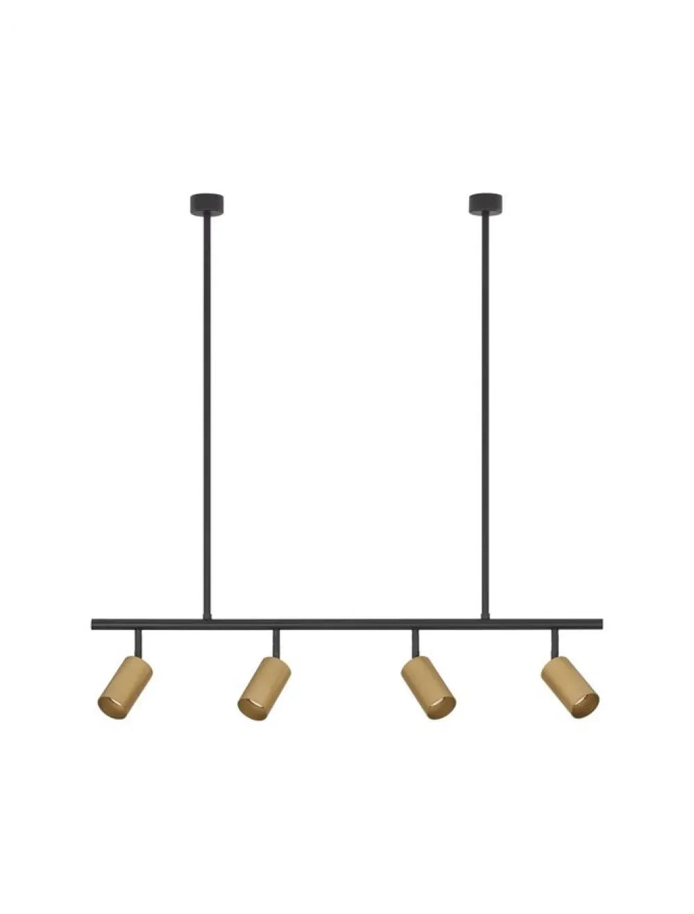 Lustra structura din Aluminiu Negru si abajur din Aluminiu Auriu H87.5xL96cm IP20 POGNO