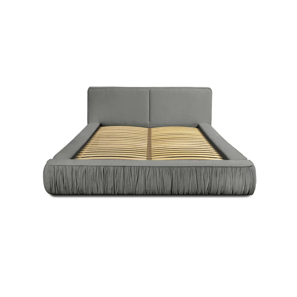 Pat 180x200cm tapitat cu Chenille Gri Naomi