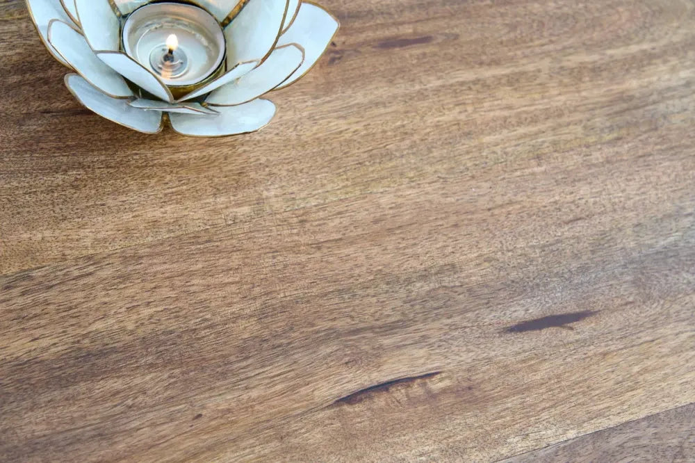 Masuta laterala din Lemn de mango Maro si Metal Auriu D45xH60cm Elegance