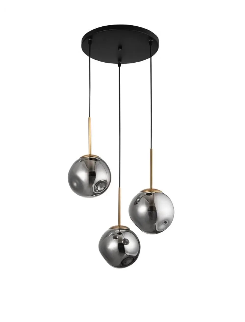 Candelabru structura din Metal Negru/Auriu si abajur din Sticla Fumuriu H180xL40cm IP20 SPADA