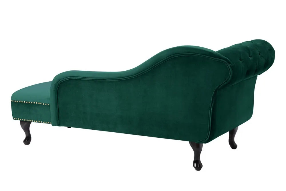 Sezlong tapitat cu Catifea Verde L170cm Chesterfield