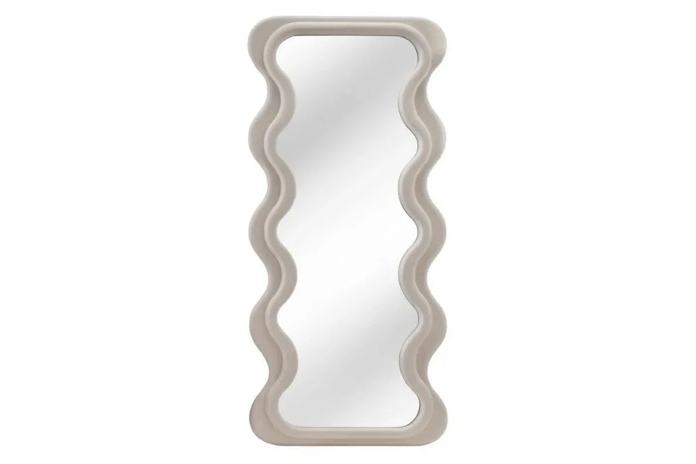 Oglinda cu rama din Poliuretan/MDF Bej H160xL70cm Curvy