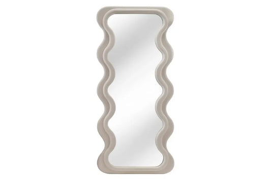 Oglinda cu rama din Poliuretan/MDF Bej H160xL70cm Curvy