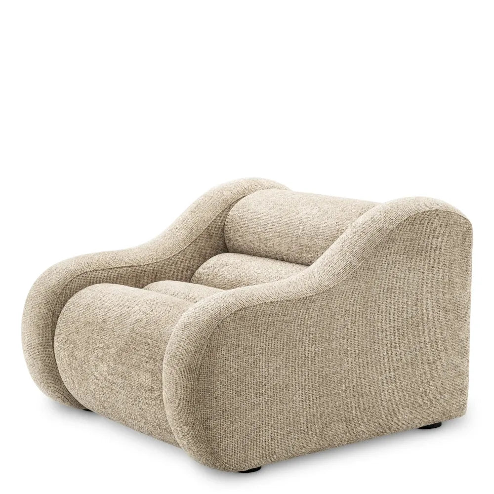 Fotoliu tapitat cu Stofa Bej L100xA108xH74cm Carbone Eichholtz