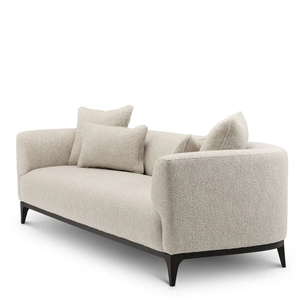 Canapea tapitat cu Stofa boucle Alb L263xA92xH70cm Brannan Eichholtz