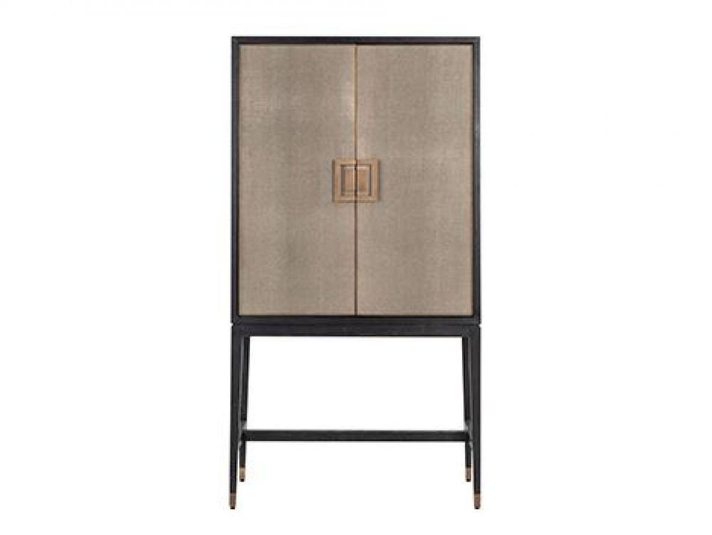 Bar din piele ecologica si Lemn masiv de stejar Bej/Negru Bloomingville L97xH182cm Richmond Interiors