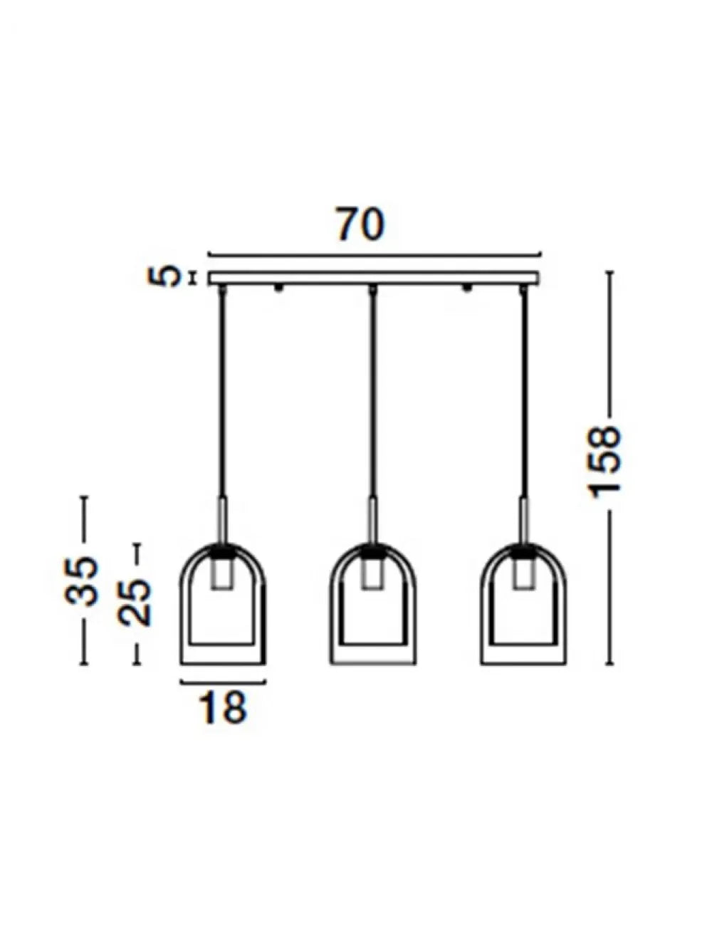 Lustra structura din Metal Negru si abajur din Sticla Auriu H158xL70cm IP20 VELOR