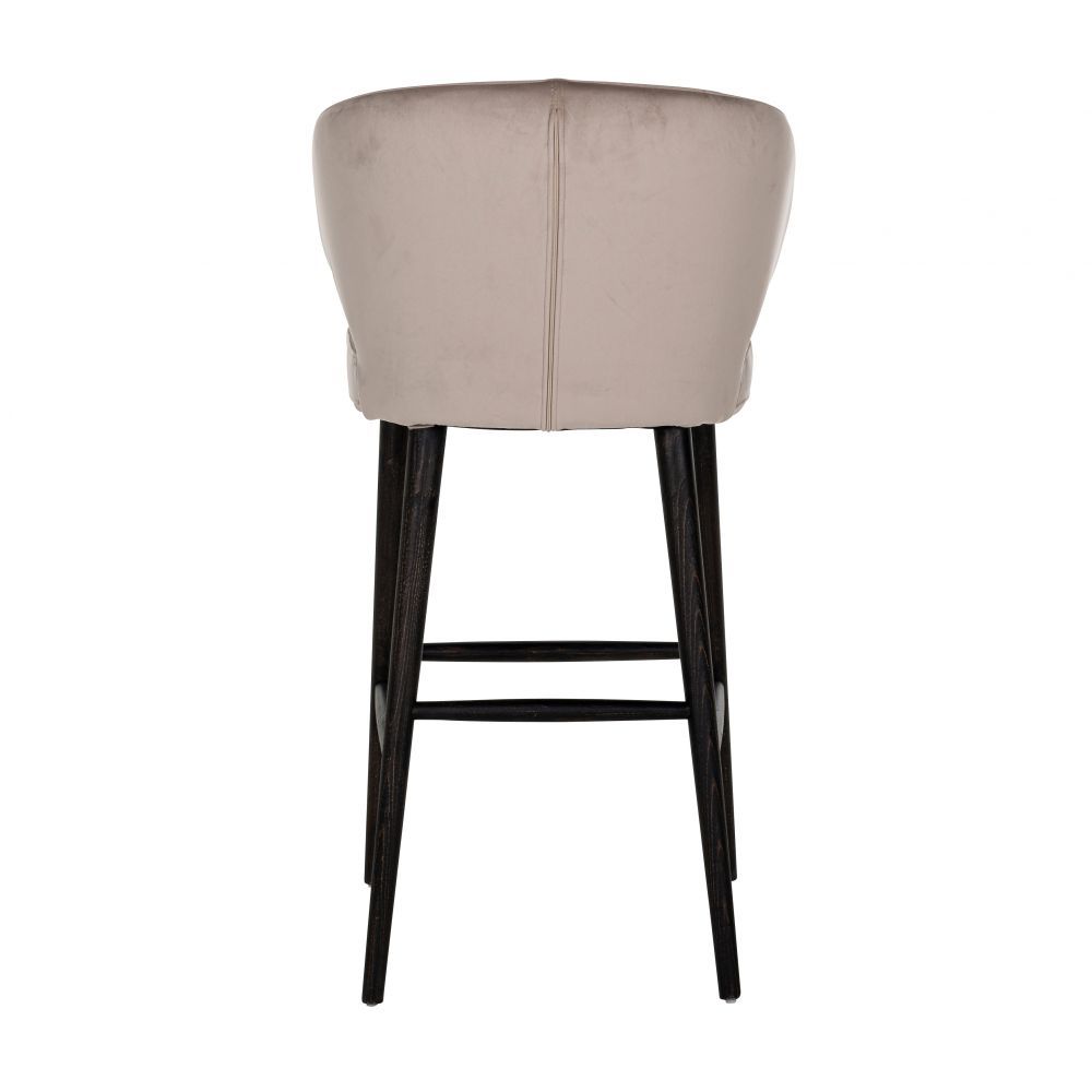 Scaun de bar tapitat cu Catifea Bej si picioare negre inaltime sezut 75cm Indigo Richmond Interiors