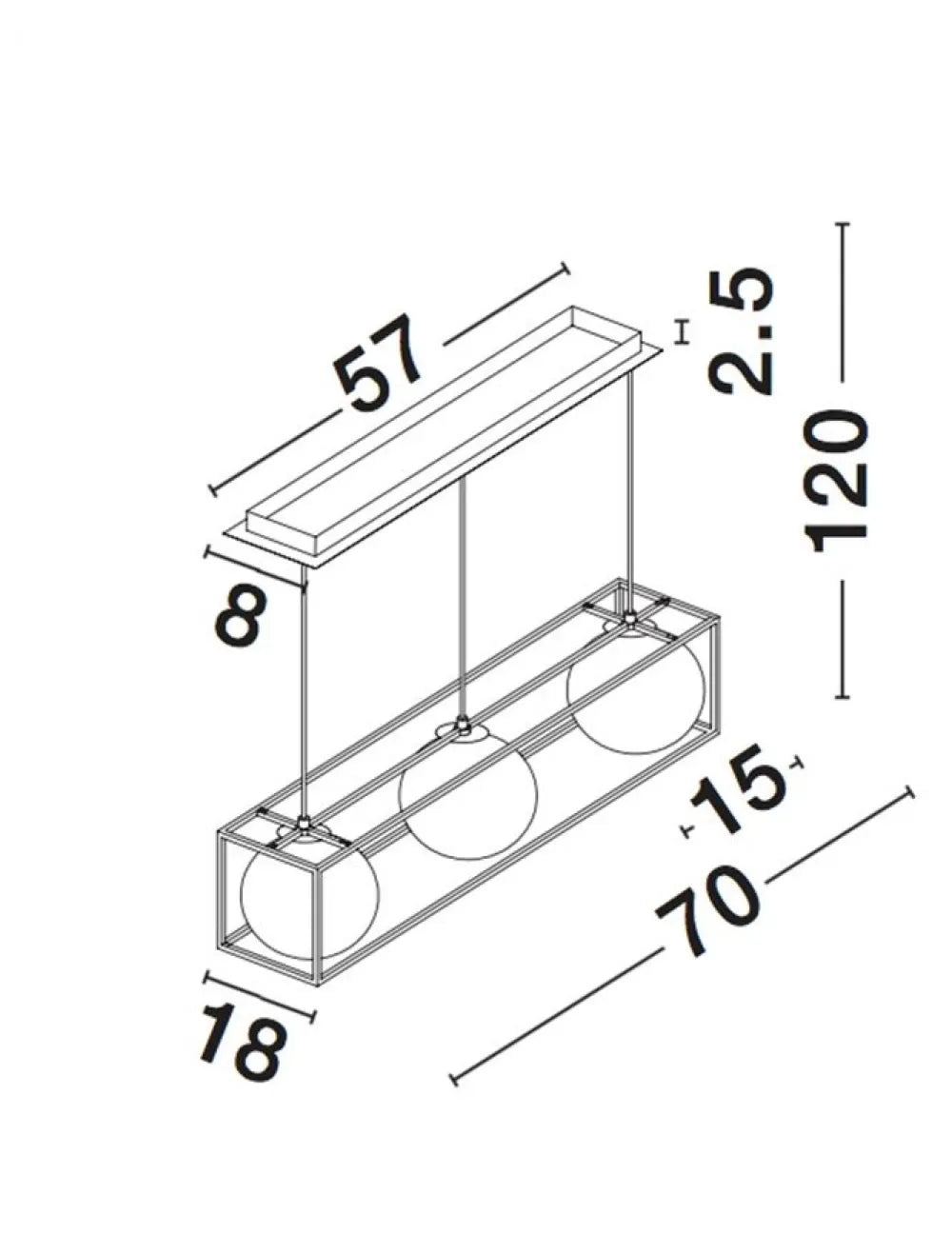 Lustra structura din Metal Negru/Auriu si abajur din Sticla Alb H120xL70cm IP20 JULIET