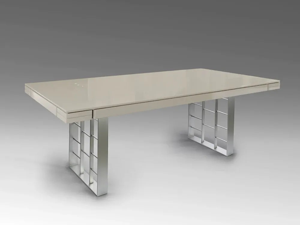 Masa din Metal Argintiu si MDF Gri cenusiu L240xH77cm Vita