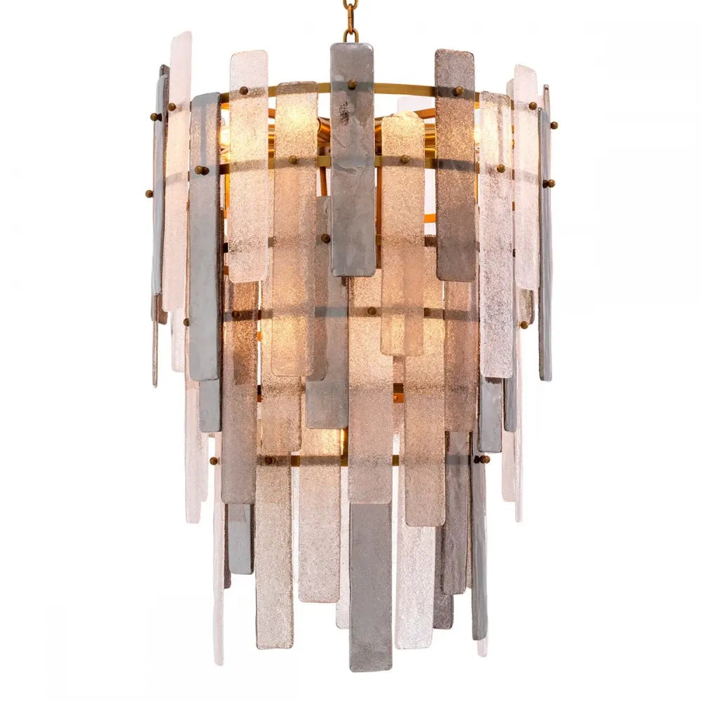Candelabru din Metal Alama atichizata si Sticla Multicolor H90xD62cm Greyson Eichholtz