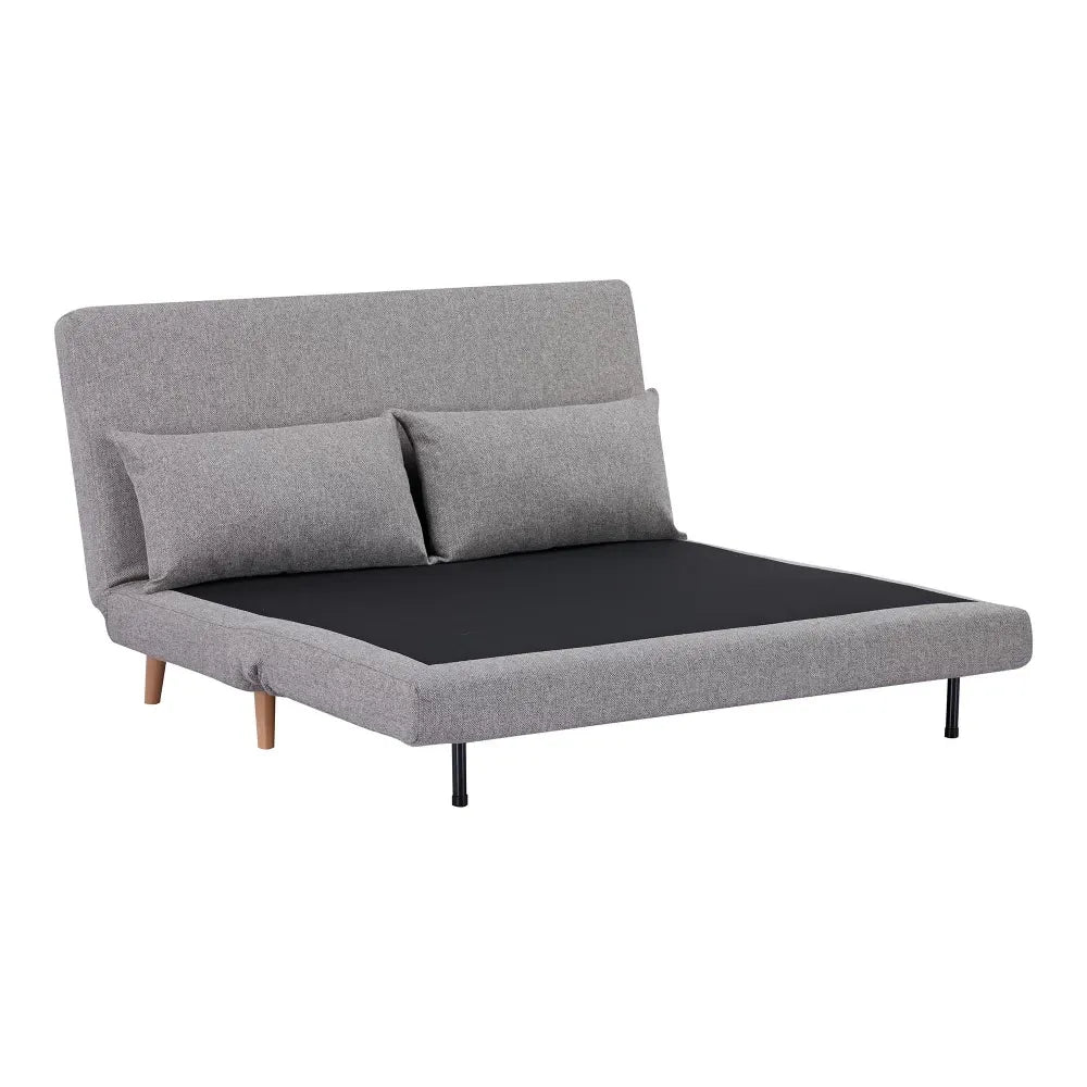Canapea cu functie de extindere tapitata cu Stofa Gri/Negru L140xH26/82cm Marlow