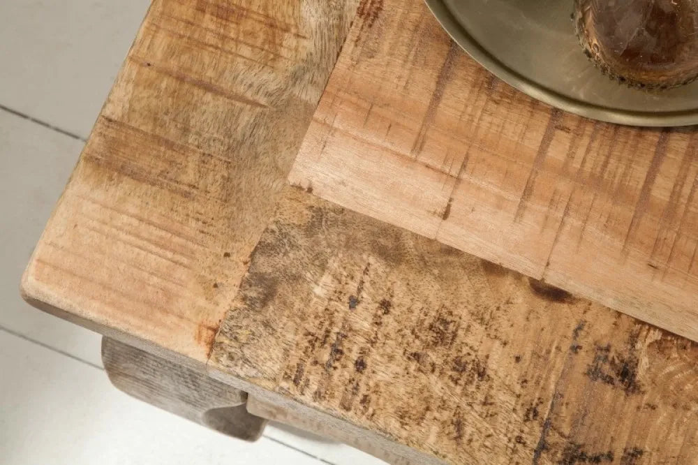 Masuta de cafea Patrata din Lemn masiv de mango Maro L60xH40cm Opium Antique