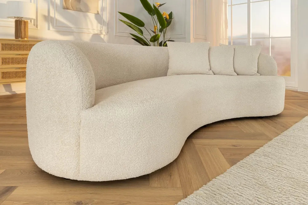 Canapea 3 locuri tapitat cu Stofa boucle Bej L229cm Atelier