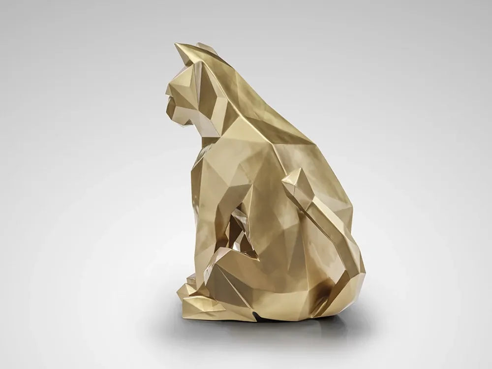 Figurina decorativa din Fibra de sticla/Poliester Auriu L55xH98cm Future Cat