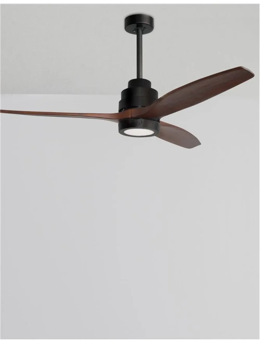 Ventilator structura din Metal Negru si abajur din Sticla Alb H35-48xL132cm IP20 12W 800lm 3000k SABAL