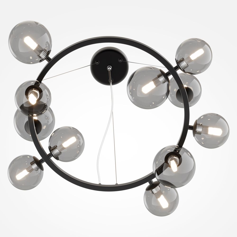 Lustra din Metal si Sticla Negru/Gri cu 11 becuri G9 28W D67xH137cm Dallas