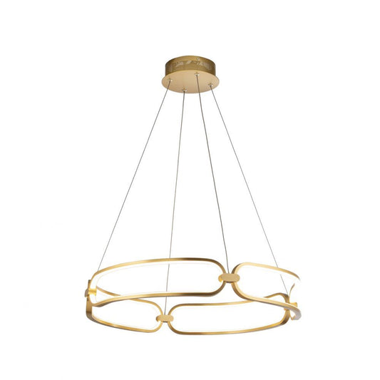 Lustra rotunda cu inaltime reglabila din Aluminiu Rose gold cu LED D60xH115cm Colette