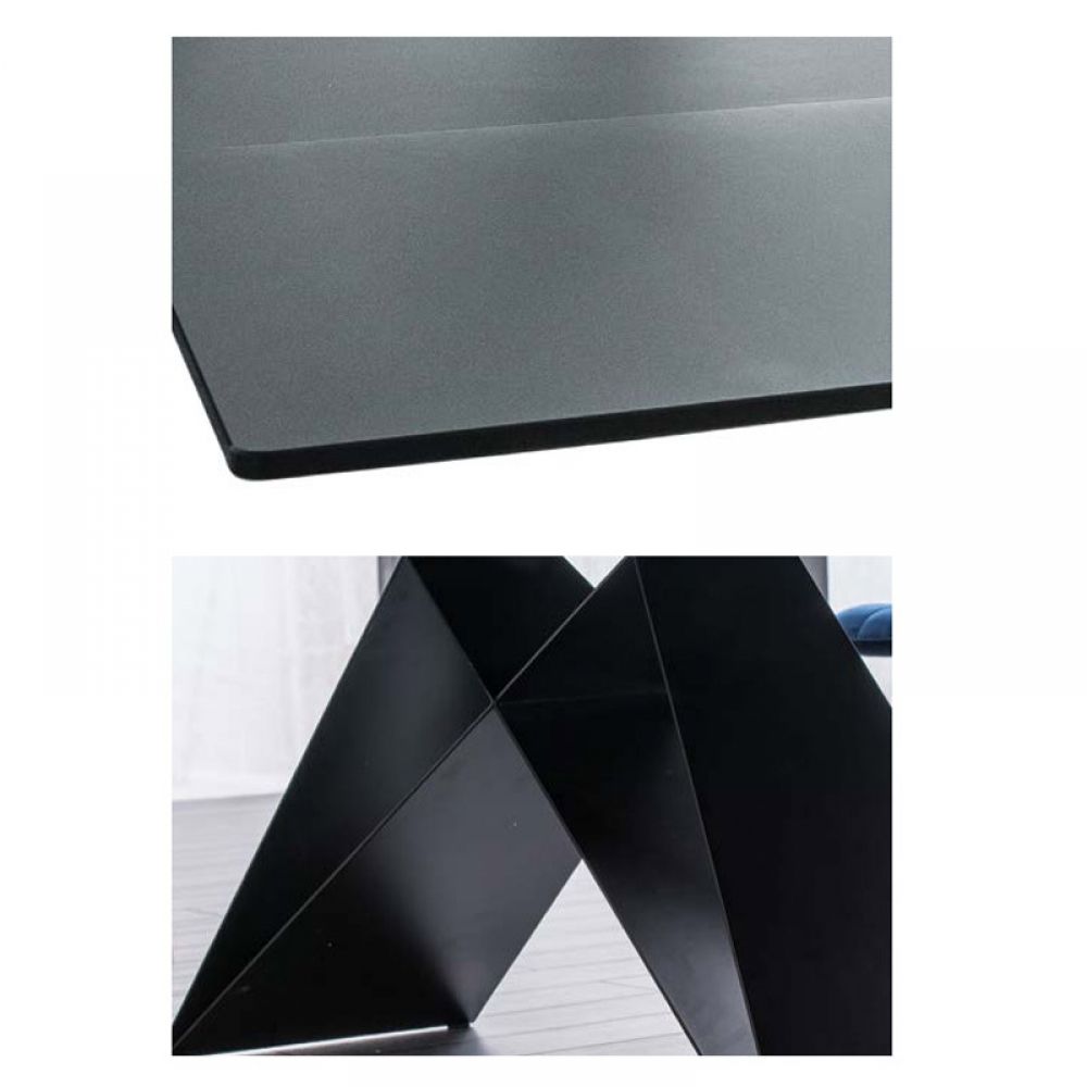 Masa extensibila dreptunghiulara din Sticla securizata Negru de 8-10 persoane L160/240x90cm London