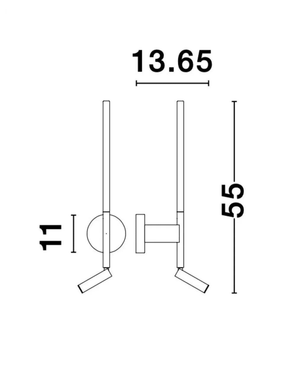 Aplica de perete structura din Aluminiu Alb si abajur din Acrilic Alb H55xL2cm IP20 9W 520lm 3000k HANDY