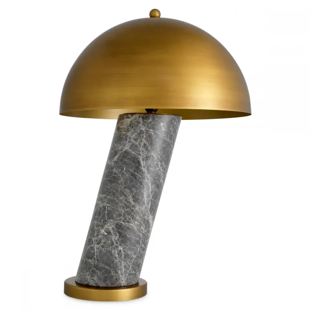Veioza din Marmura/Metal Gri/Alama si Metal Alama H74xD50cm Daniel Eichholtz